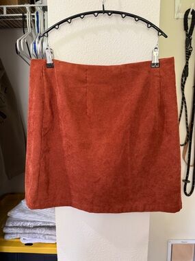 Amazon Women's Rust Orange Suede-Look Mini Skirt